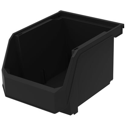ReadySpace Medium-Tall Stackable Plastic Storage Bins, 4-Pack, Black