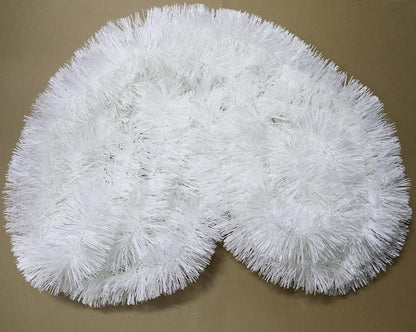 25 ft Long Roll Tinsel Twist Garland, Shiny Metallic Foil Decorations for Halloween, Parade Floats, Christmas Eve, New Year Parties (4" x 25' roll,) (White)