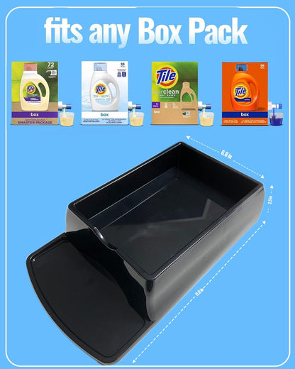 Skywin Laundry Detergent Holder For Eco Box Laundry Soap Dispenser - with Easy-to-Store Package - Less Plastic Liquid Detergent Dispenser (Black)