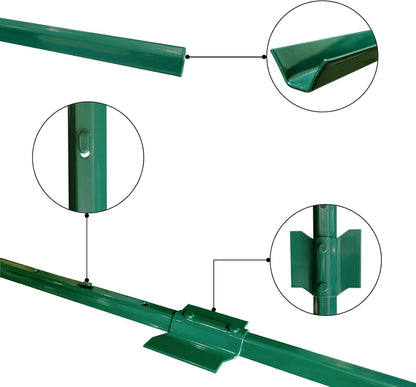 ARIFARO Sturdy Duty Metal Fence Posts 6 Feet assemblable,Pack of 10,No Digging Garden U Post for Wire Fencing Steel Poles for Yard, Outdoor