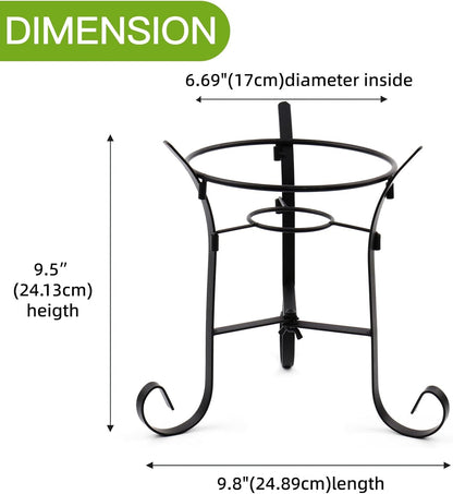 VOREEN 10" Gazing Ball Stand, Metal Gazing Globe Stand for 8-12 Inch Garden Gazing Globe, Outdoor Décor Garden Yard Accessories, Black