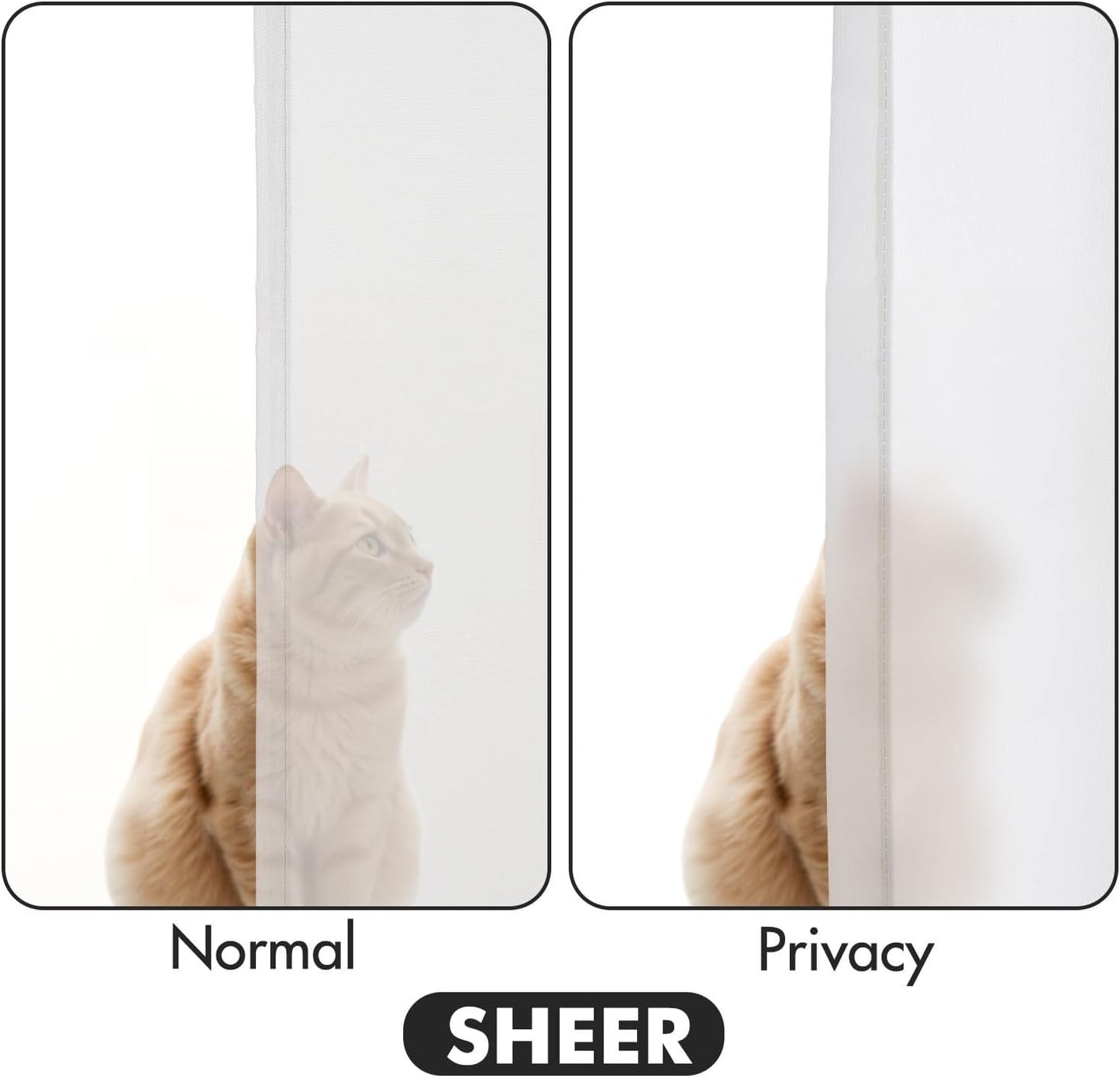 MIULEE White Privacy Sheer Curtains That Let Light in 90 Inches Long Non-See-Through Semi Sheer Curtains Light Filtering Window Curtain Drapes for Living Room Bedroom 2 Panels Set 42 X 90