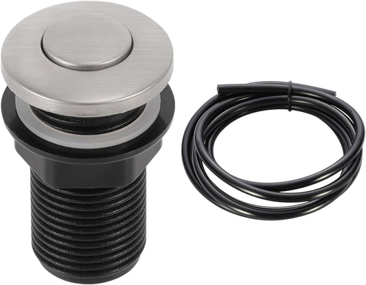 RQYEKDO Garbage Disposal Air Switch Kitchen Sink Top Long Stainless Steel Brushed Nickel Long