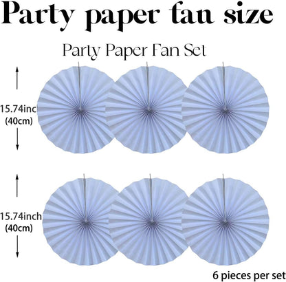 White Party Decorations,Wedding Decorations for Party Events Accessories,White Birthday Decor,Anniversary Decorations,Birthday Decorations for Men 16in Hanging Paper Fans 30 Color DIY Set(White)