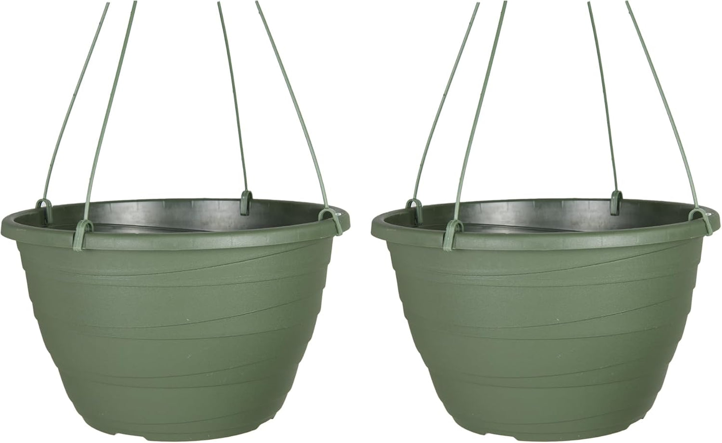 The HC Companies Wrapt Hanging Planters - Lightweight Plant Pot Hanger for Hanging Plants, Vegetables & Herbs - Outdoor & Indoor Hanging Basket for Plants (13" Green, Pack of 2)