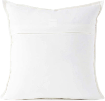 Eyes of India Embroidered Decorative Boho Throw Pillow Cover with Mirrors, Handmade Bohemian Accent Cushion Case for Sofa Couch Bedroom Living Room (White, 16" x 16")