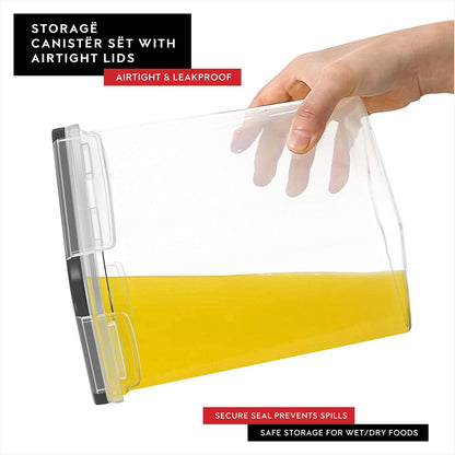 DWËLLZA KITCHEN Extra Large Cereal Containers Storage 6.3L - 213 fl. oz - 2 Pc Family Size Cereal Dispenser Countertop, Bulk Airtight Food Storage Containers for Pantry Organization Labels and Marker