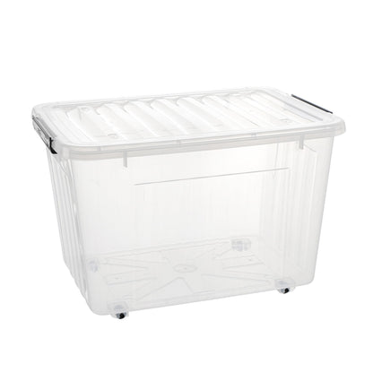 Cetomo 40Qt*6 Plastic Storage Bins, Storage Box, 6 Pack, Organizing Container with Wheels, Durable