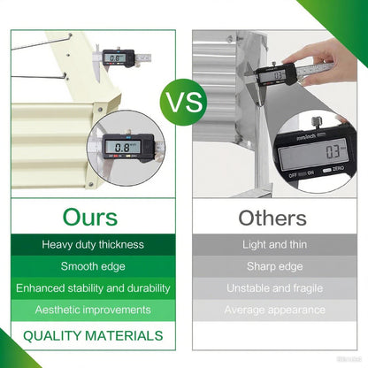 GARDMAX 8x4x1FT Galvanized Raised Garden Bed Kit, Metal Planter Boxes Outdoor with Easy Assembly, Large Garden Bed for Vegetables, Fruits, Flower, Herbs Rectangle Milk White