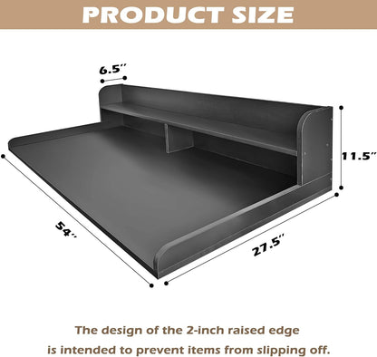 Royxen Laundry Countertop with 2-Tier Shelf Universal Fit, Washer and Dryer Countertop with Storage Space, Shelf Height 11.5 Inches, Solid Wood, Black