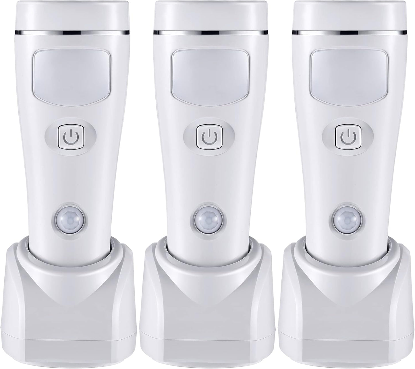 Enhon 4 in 1 LED Emergency Lights for Home Power Failure, 3 Pack Rechargeable Plug in Flashlight Motion Sensor Night Light, Automatic Turn On Power Outage Light for Home Hurricane Supplies(White)