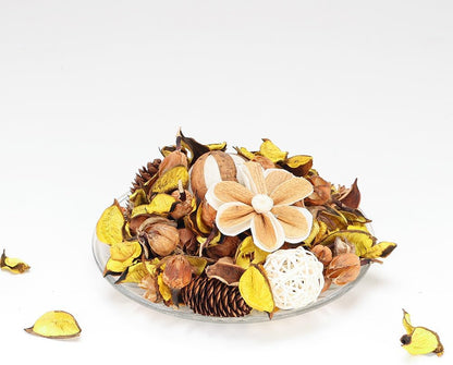 Potpourri Bowl Filler, Spring Pot pourri Dried Flower Vase Fill Mix, Home Decor Scented Dry Poporri, 3 Color Options Natural Flower Home Decor (Yellow)