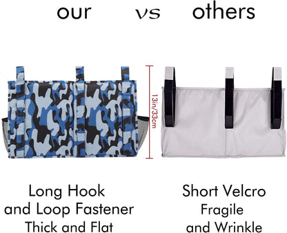Surblue Bedside Caddy Hanging Organizer Storage Bag Pocket for Bunk, Hospital, College Dorm Rooms, Baby Bed Rails, Camp - 8 Pockets, Large, Ocean