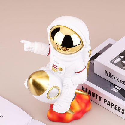 Astronaut Decor,Astronaut Rocket Figurines and Sculptures,Astronaut Figurine Space Themed Bedroom Decor,Desktop Decor,Shelf Decor,Gifts for Space Lovers,the Astronaut Jin Figurines,Space Decor Gifts