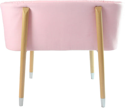 Sova Portable Baby Bassinet, Mid-Century Design with Extra Deep Walls for Newborns and Babies Safety, Includes 2 Fitted Sheets and Padded Mattress (Precious Pink)
