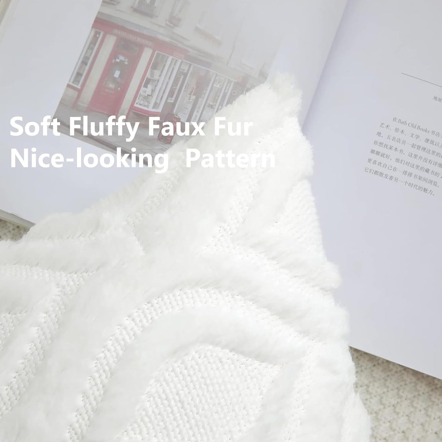 decorUhome Throw Pillow Covers 20x20 Inch Set of 2, Soft Plush Decorative Faux Fur Cream Beige Solid Couch Pillow Covers, Accent Farmhouse Neutral Square Euro Pillow Cases for Sofa Bed Living Room