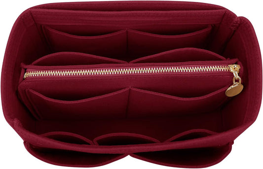 LEXSION Felt Purse Bag Organizer Insert with zipper Bag Tote Shaper Fit Speedy Neverful PM MM