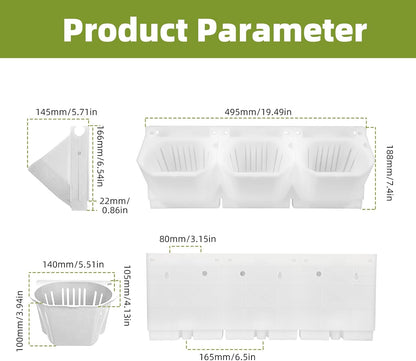 Self-Watering Wall-Mounted Vertical Planter, 36 Pots Wall Planter Indoor Vertical Living Green PlantWall Easy Installation 45''x39'' x5'' (White, 45X39 Inch 36Pcs)
