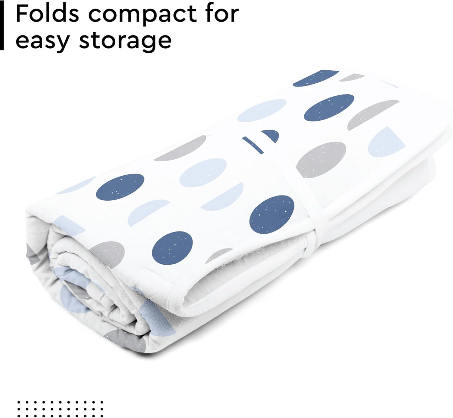 Encasa XO Ironing Mat/Pad (Large 48"x28") with 3mm Padding & Silicone Iron Rest for Steam Pressing on Tabletop or Bed - Heat Resistant, Portable, Quilting & Travel Blanket - Blue Moon