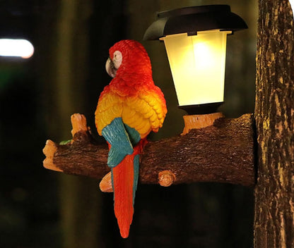 ParrotTree Hugger with Solar Lantern Outdoor Garden Hanging Statues Fence Solar Lights Ideal Parrot Housewarming&Birthday Gifts for Grandma Mom Women