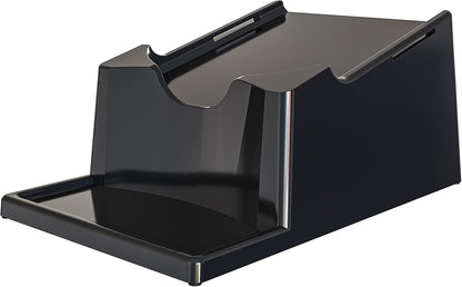 TidyFriend 2 Pack Liquid Laundry Detergent Holder Stand with Drip Tray & Rubber-Grip Feet, Stand for Laundry Room Organization and Storage, Fabric Softener Dispenser with Cup Holder (Black)