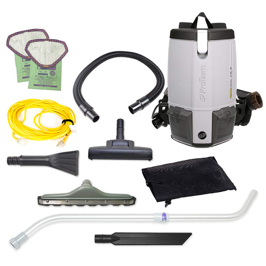 ProTeam Commercial Backpack Vacuum Cleaner, ProVac FS 6 Vacuum Backpack with HEPA Media Filtration