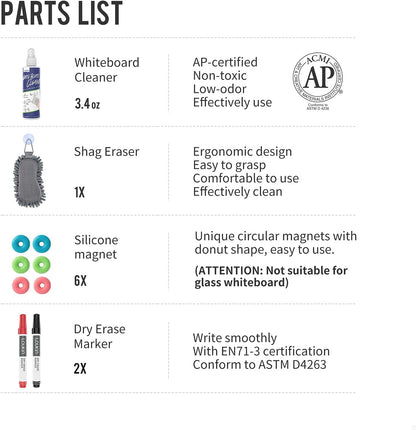 loukin Magnetic Marker Holder Set, Dry Erase Accessory Tray Set, Remote Control Holder, Magnetic Storage Organizer for Whiteboard, Glass or Refrigerators (White)