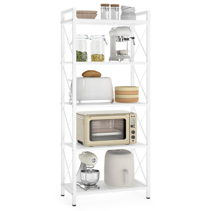 SONGMICS 5-Tier Metal Storage Rack, Shelving Unit with X Side Frames