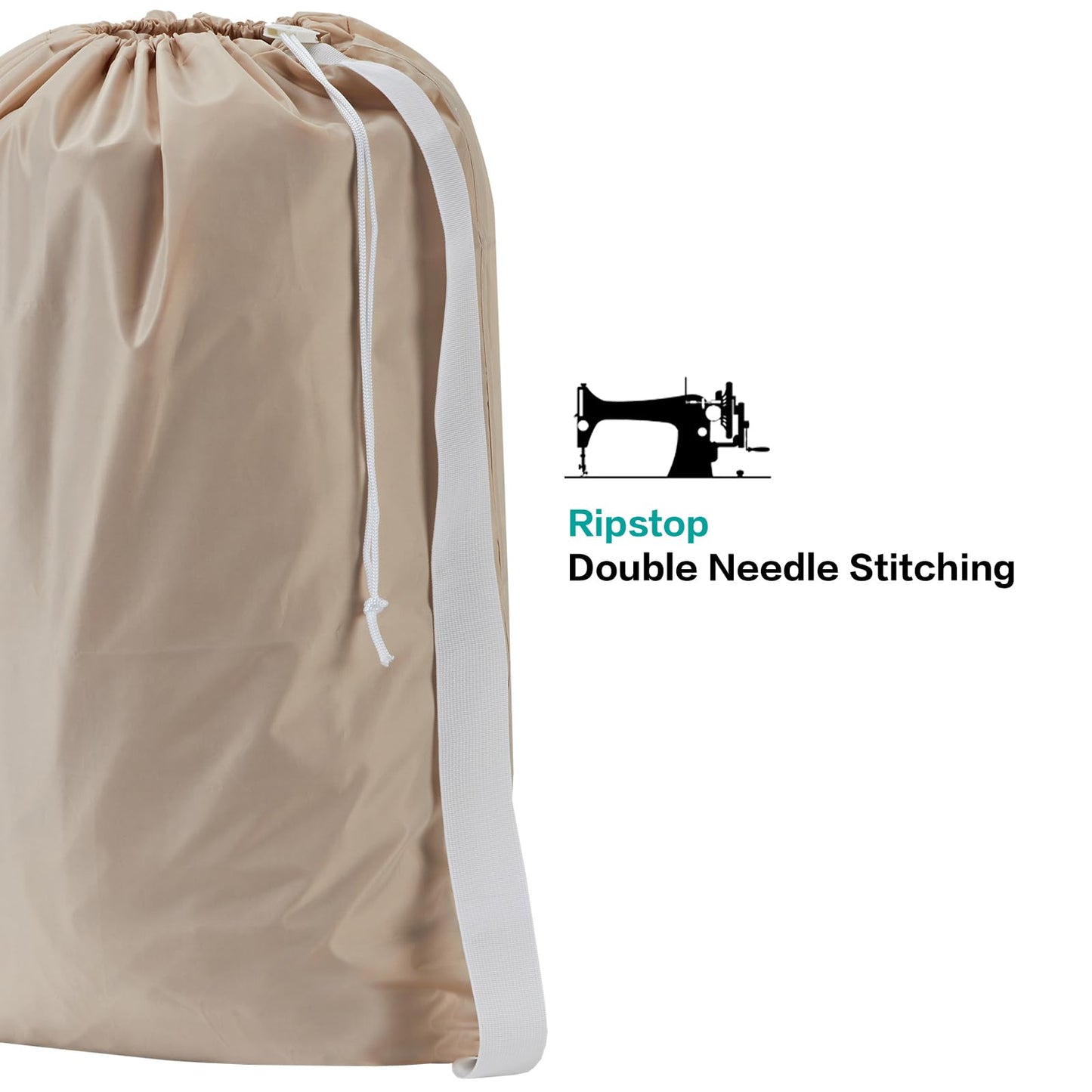 HOMEST XL Nylon Laundry Bag with Strap, Large Dirty Clothes Organizer, Easy Fit a Laundry Hamper or