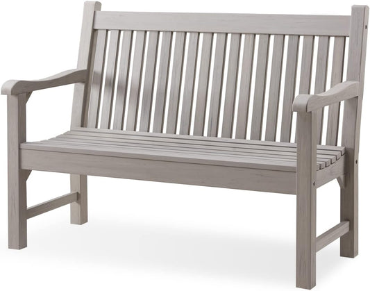 Psilvam Garden Bench, 2-Person Poly Lumber Patio Bench, All-Weather Outdoor Bench That Never Rot