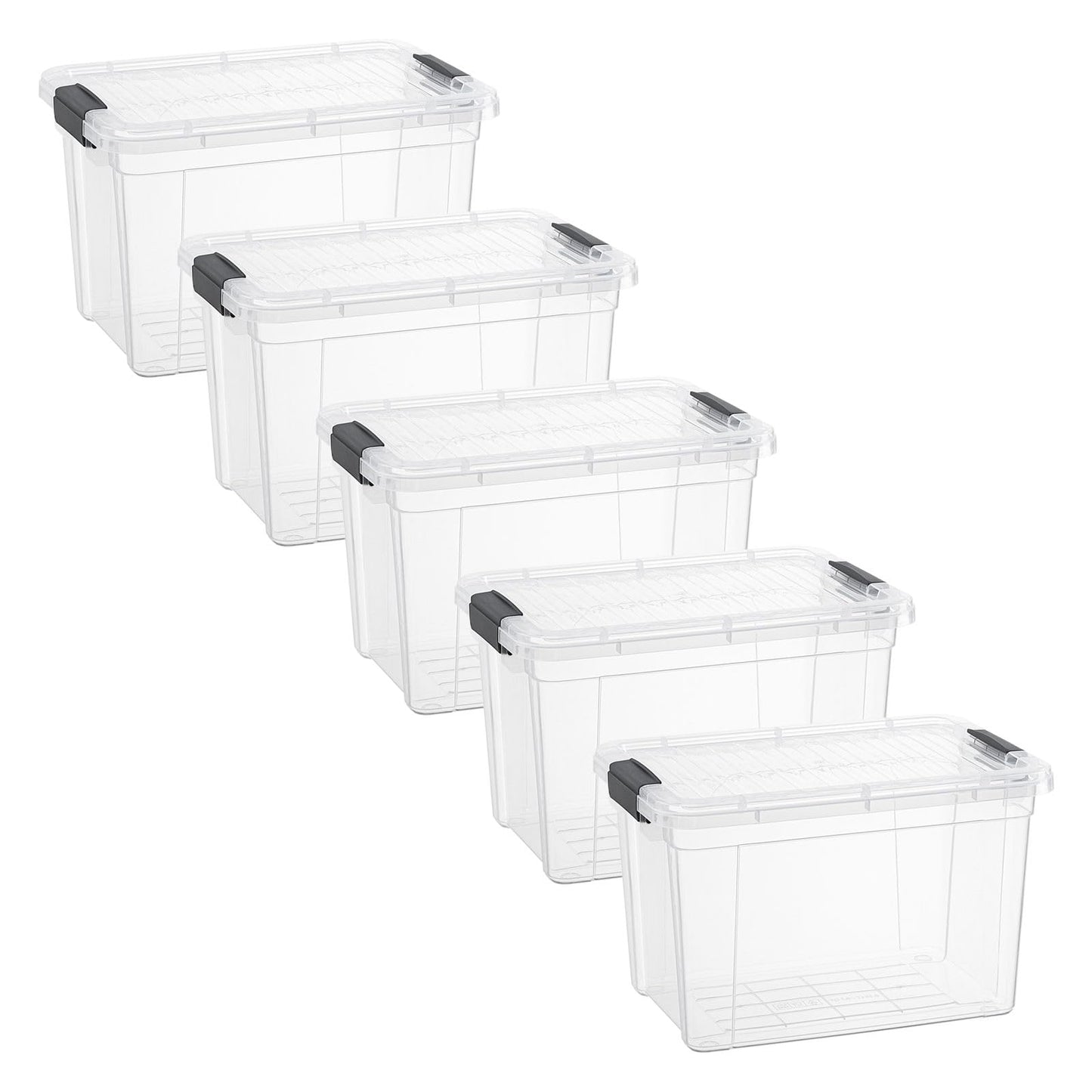 Superio Clear Storage Boxes with Lids, 8.75 Quart Plastic Container Bins for Organizing, Stackable