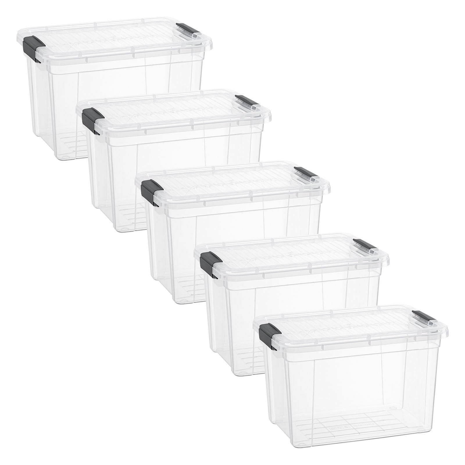 Superio Clear Storage Boxes with Lids, 8.75 Quart Plastic Container Bins for Organizing, Stackable