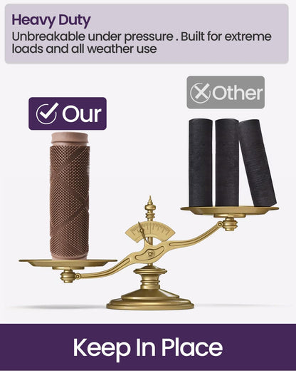 DEXI Front Door Mats Outside Entrance, 17x36 Rubber Waterproof Dirt Trapping Entry Mat for Entryway, Heavy Duty Non-Slip Low-Profile Welcome Doormat All Weather for Patio, Brown