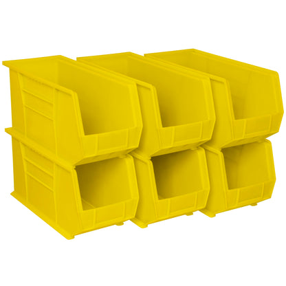 Akro-Mils 30265 AkroBins Plastic Storage Bins, 18"x8.25"x9", Yellow, 6-Pack