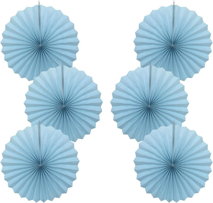 Blue Graduation Party Decor,Baby Blue Party Decorations,Christmas Baby Shower Decorations,Under The Sea Decorations,Blue Bachelorette Party 16in Hanging Paper Fans 30 Color DIY Set (Light Blue)