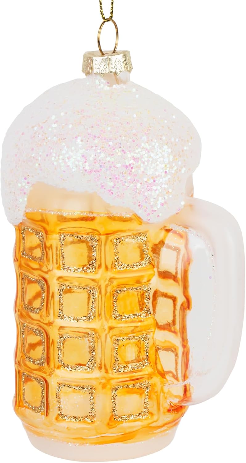 Christmas Ornaments, 2024 Glass Blown Christmas Tree Ornaments, Blue Christmas Tree Decorations, Funny Gifts & Home Decor- Mini Mug of Beer