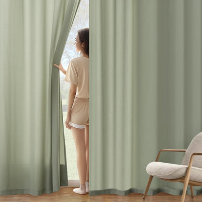 MIULEE Sage Green Privacy Sheer Curtains That Let Light in 84 Inches Long Non-See-Through Semi Sheer Curtain Light Filtering Window Curtains Drapes for Living Room Bedroom 2 Panels Set 42 X 84