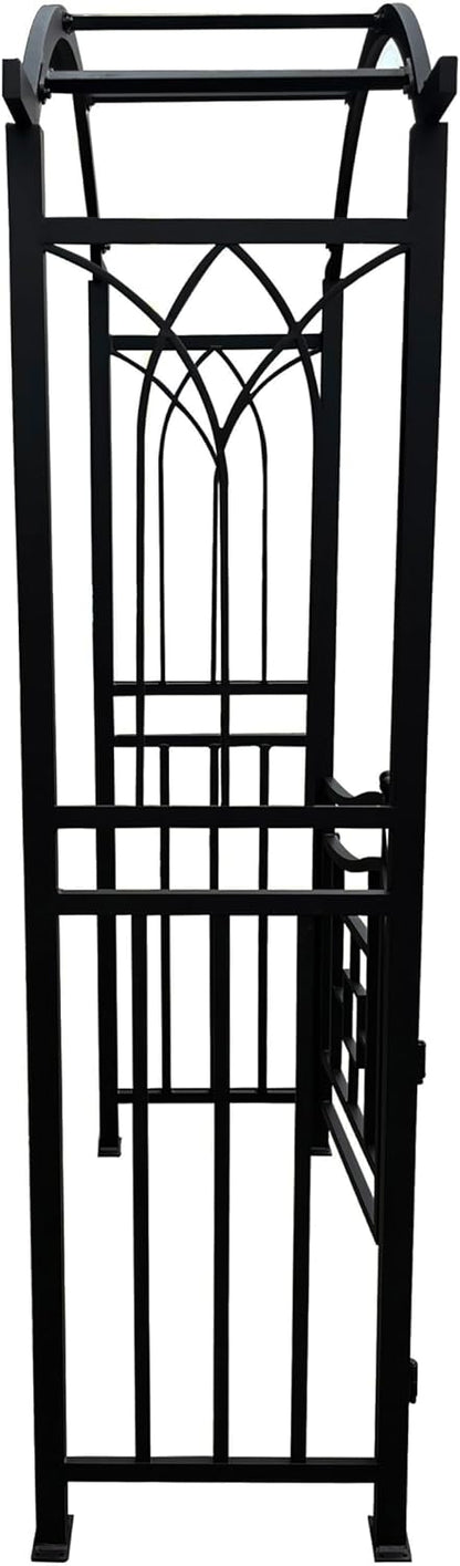 Black Aluminum Garden Arbor Arch with Gate
