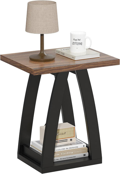 End Table, Side Table, Nightstand, Sofa Side Table with Shelf, Modern End Table for Living Room, Bedroom