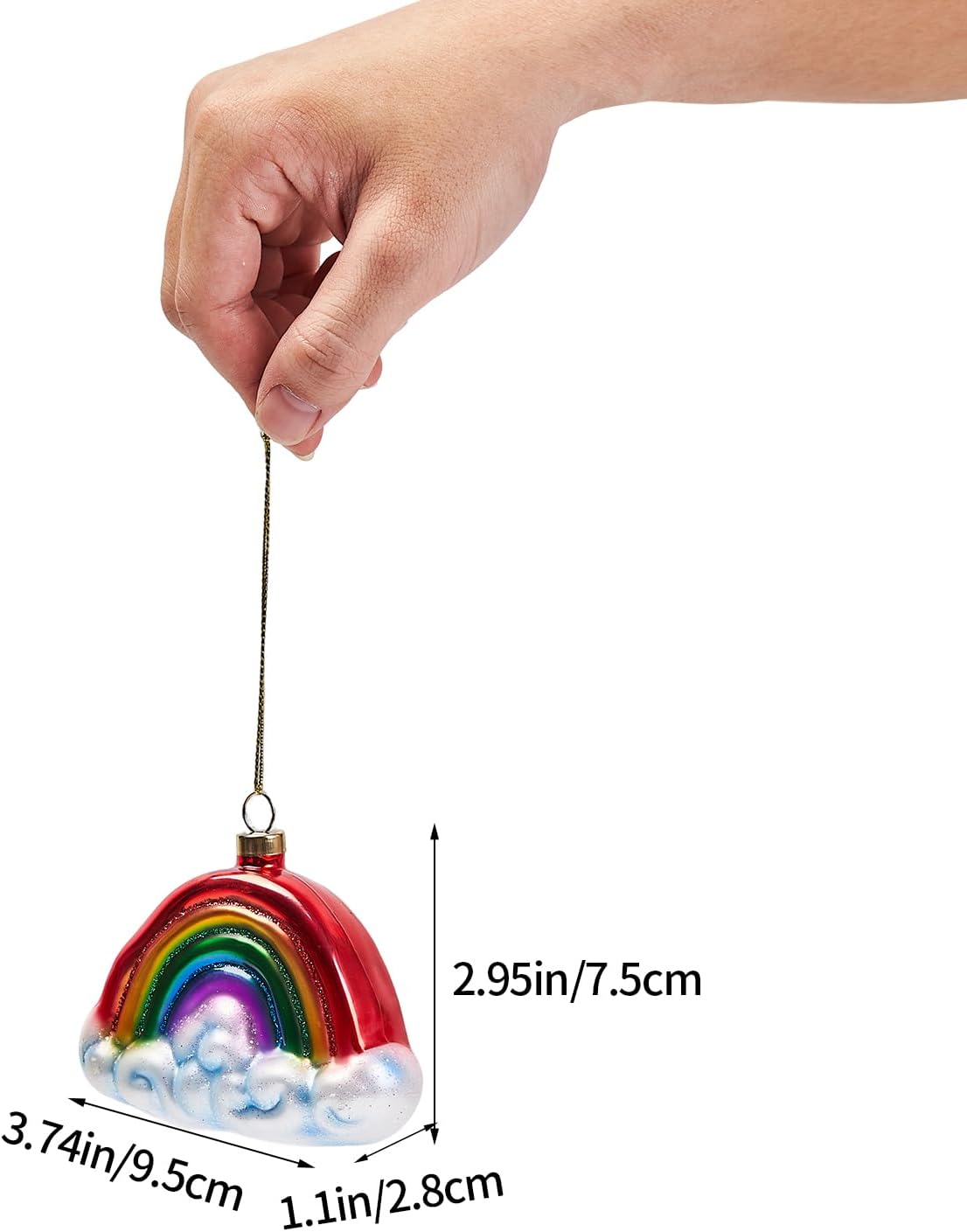 Hanging Christmas Ornaments, 2025 Glass Blown Christmas Tree Ornaments, Christmas Tree Decorations, Funny Gifts & Home Decor, Rainbow
