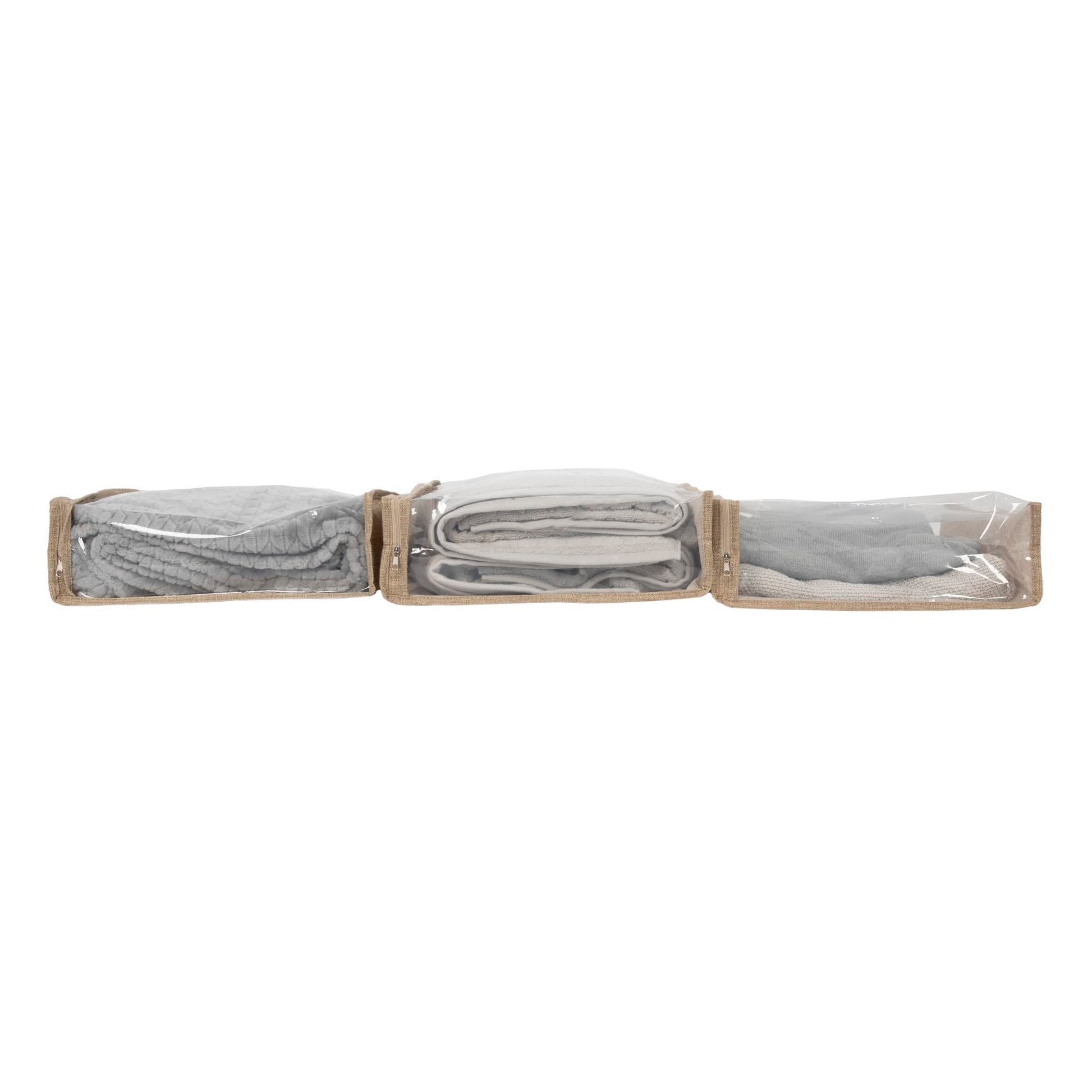 Household Essentials Under Bed Zippered Sweater Storage Bags with Clear Vision Panel, Set of 3