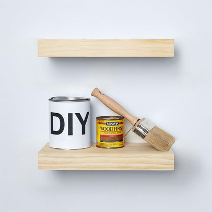 Homeforia 12 inch Natural Floating Shelf, High End Solid Real Wood 12inch Small Floating Shelves for Wall Mounted, Natural Wooden Floating Shelves, Heavy Duty Bracket, 12 X 6.5 X 1.75 in, Set of 3