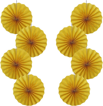 BARTHEW Yellow Birthday Decorations,DIY Yellow Paper Fans Hanging Decoration ,Party Supplies Party Fans 12in, Wedding Graduation Events Accessories 30 Color DIY Set （Yellow）