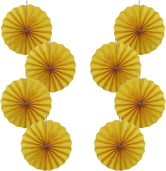 BARTHEW Yellow Birthday Decorations,DIY Yellow Paper Fans Hanging Decoration ,Party Supplies Party Fans 12in, Wedding Graduation Events Accessories 30 Color DIY Set （Yellow）