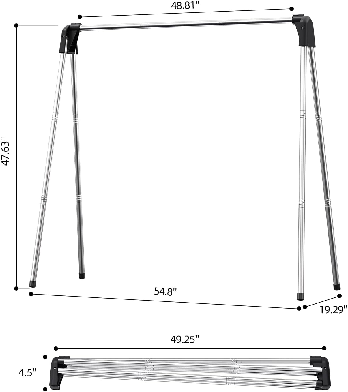 APEXCHASER Clothes Drying Rack Foldable, Stainless Steel Laundry Drying Rack Collapsible, Clothes Hanger for Sweater Baby Clothes Towel for Indoor & Outdoor, Portable Clothes Airer for Travel