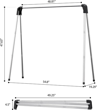 APEXCHASER Clothes Drying Rack Foldable, Stainless Steel Laundry Drying Rack Collapsible, Clothes Hanger for Sweater Baby Clothes Towel for Indoor & Outdoor, Portable Clothes Airer for Travel
