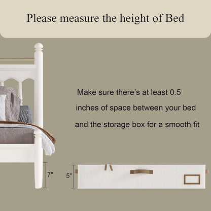 Under Bed Storage Containers, 2-Pack Underbed Storage Box, Collapsible Clothes Storage Bins with Handles and Lid, Medium Under Bed Organizers for Shoe, Blanket, Toy, Pillow, Sheet, Beige