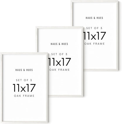 HAUS AND HUES Standalone White Oak Frame Set of 3-11x17