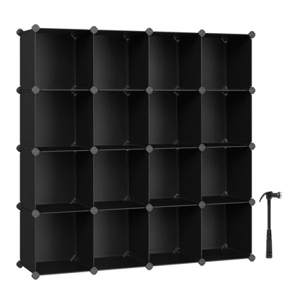 SONGMICS Cube Storage Organizer, Set of 16 Plastic Cubes, Closet Organizers and Storage, Room
