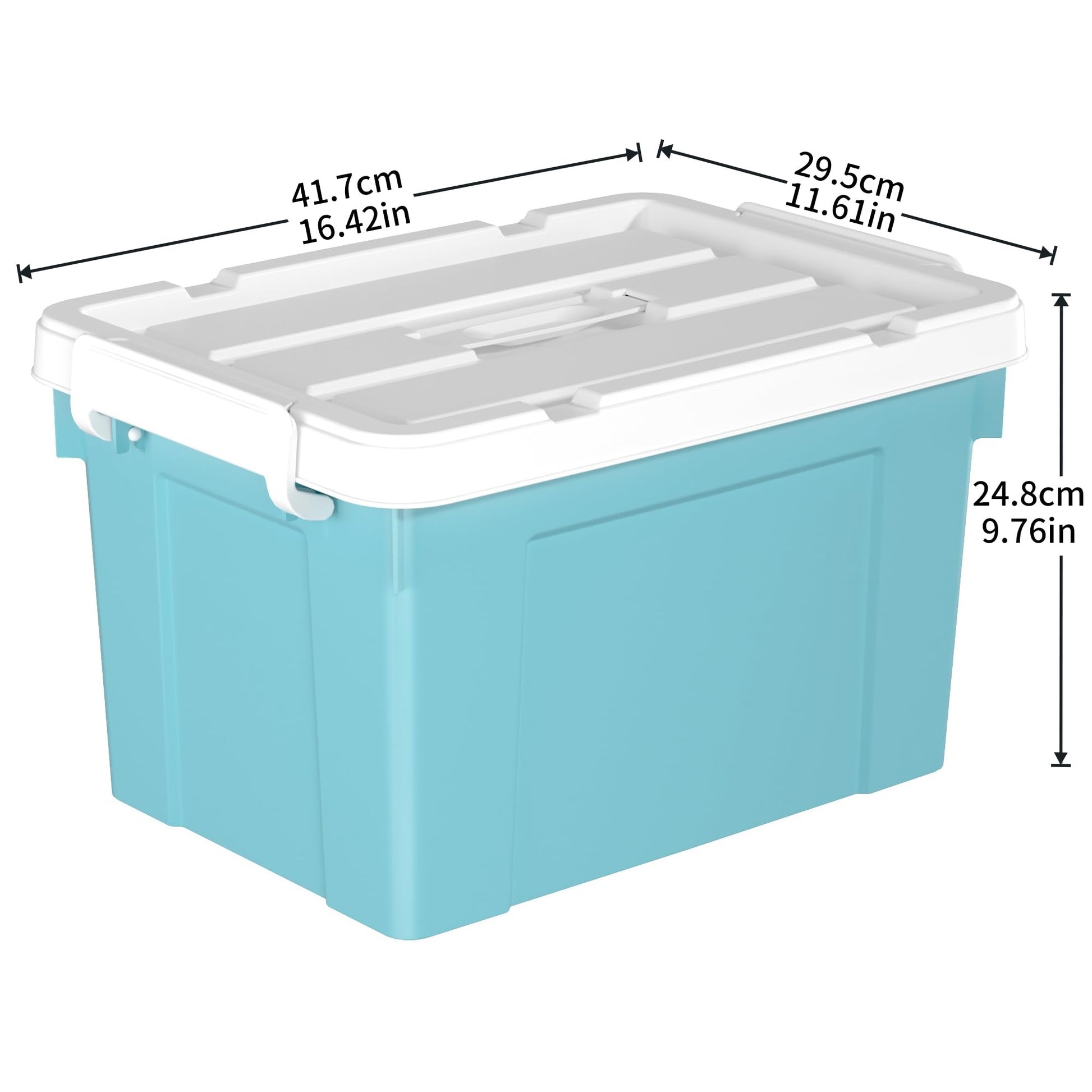 Cetomo Lidded Storage Bin with Handle, Tote Organizing Container with Durable Lid and Secure